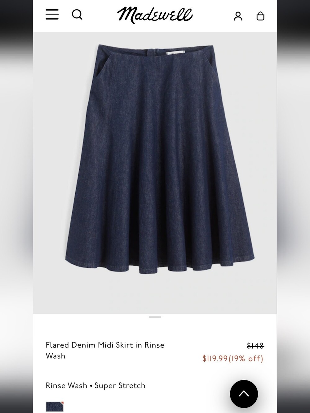 Madewell X Alexa Chung Midi Skirt Size 29 - Picture 8 of 9